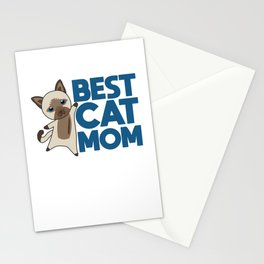 Worlds Best Cat Mom - Cats Siam Cat Stationery Card