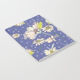 Summer  Daisies with purple and polkadots Notebook