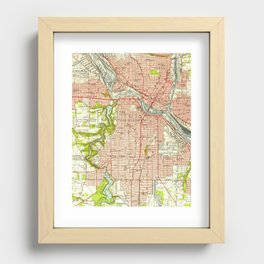 Vintage Map of Youngstown Ohio (1951) Recessed Framed Print