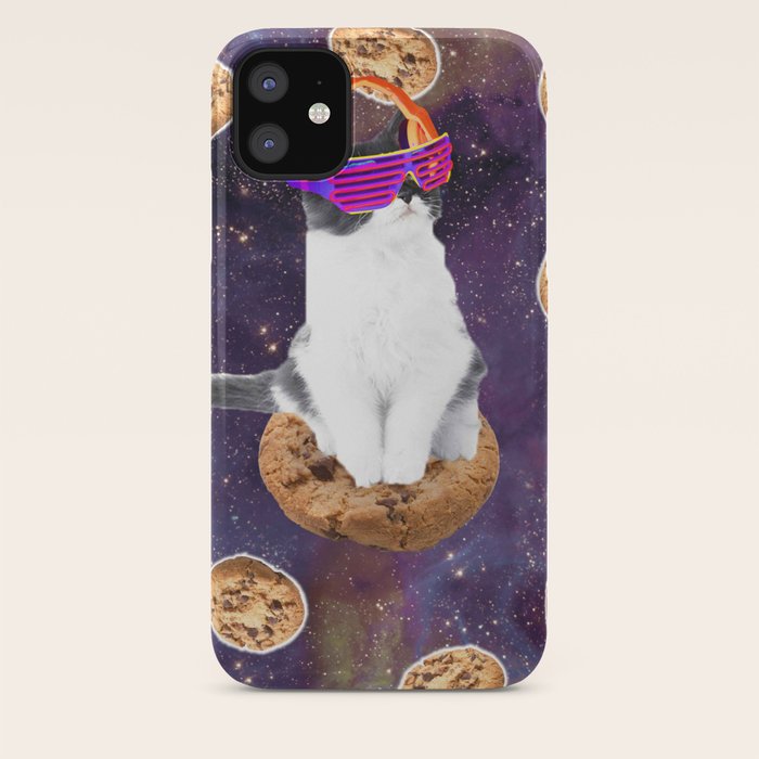Rave Kitty Cat On Choc Cookie In Space Iphone Case By Randomgalaxy