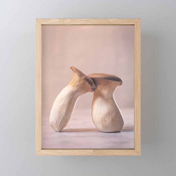 Lean on me - King Oyster Mushrooms l Food Photography Art Framed Mini Art Print