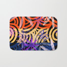 Color Pattern -Zentangle-Flower-Color combination Bath Mat