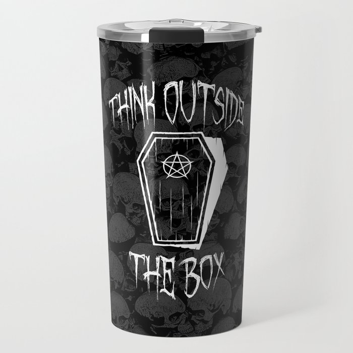 Think Outside The Box Goth Coffin Humour Travel Mug