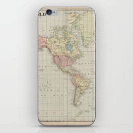 The World, Vintage Map Print from the Monarch Standard Atlas (1906) iPhone Skin
