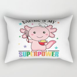 Baking Is My Superpower Sweet Axolotl Bakes Rectangular Pillow