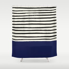 Navy x Stripes Shower Curtain