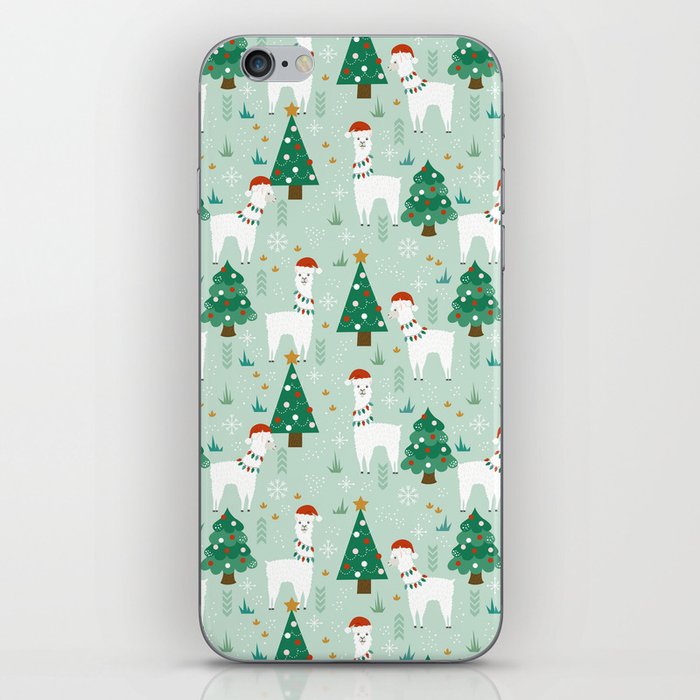 Festive Holiday Llama iPhone Skin