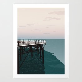 Palace Pier, Brighton Beach Print | Travel Illustration Art Print