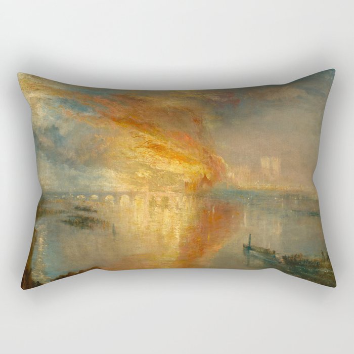 The Burning of the Houses of Lords and Commons, 16 October 1834 by Joseph Mallord William Turner Rectangular Pillow