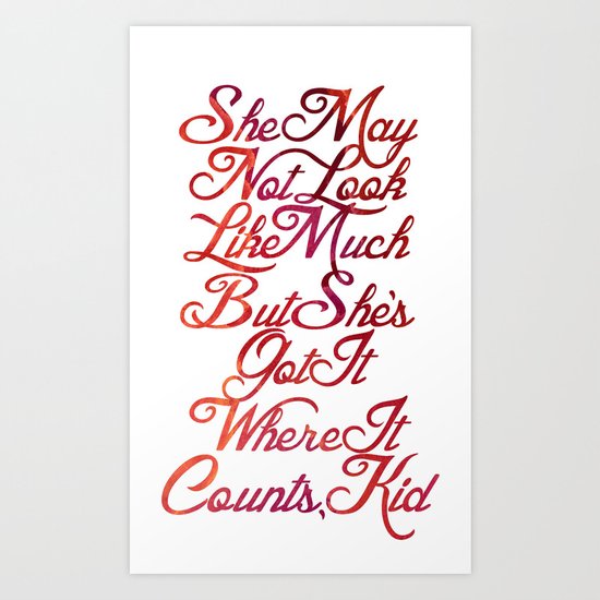Star Wars Han Solo Millennium Falcon Quote in Red Art Print