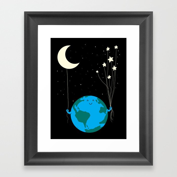 Under the moon and stars Framed Art Print