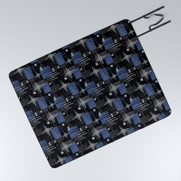 Black and blue abstract Picnic Blanket