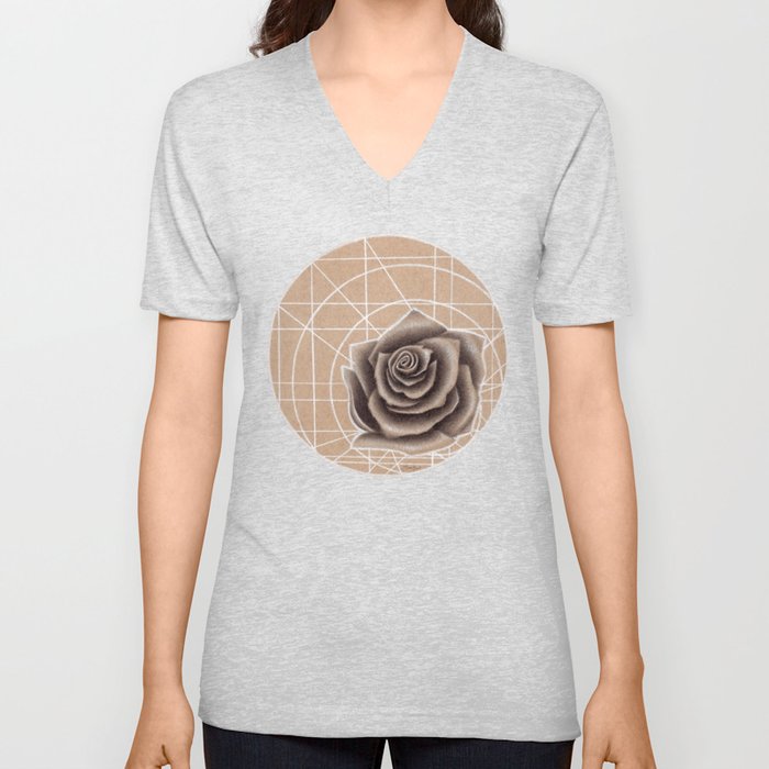 A Rose V Neck T Shirt