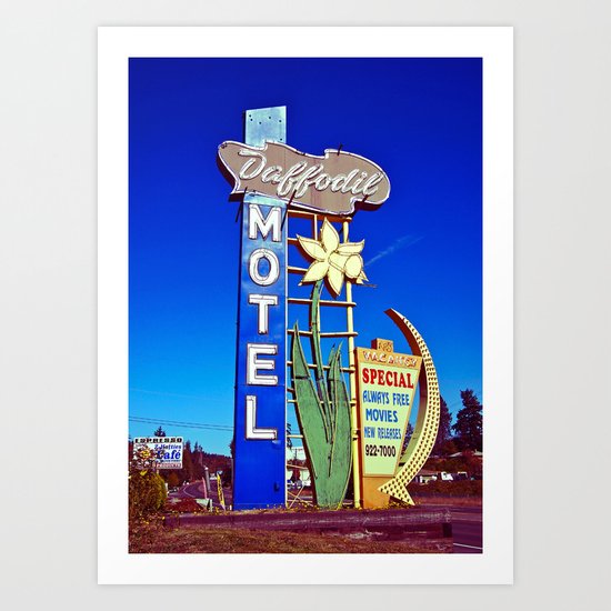 Daffodil Motel sign Art Print