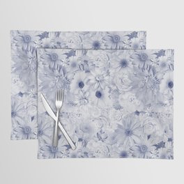 slate grey floral bouquet aesthetic array Placemat