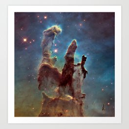 Pillars of creation 2014 HST WFC3-UVIS. – NASA, ESA, and the Hubble Heritage Team Art Print | Space, Universe, Explosion, Sky, Star, Galaxy, Background, Nebula, Graphic, Photo 
