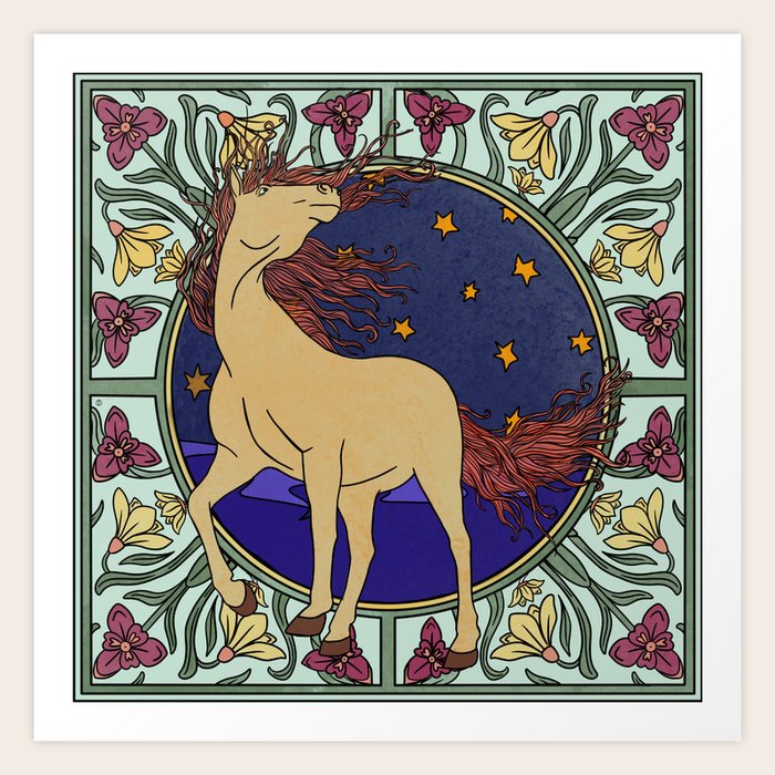 Art Nouveau Horse Art Print by B Andrade Studio Society6
