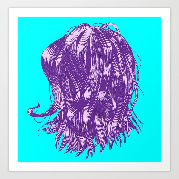 Hair Happening In Purple Blue Art Print By Tommykovac Society6