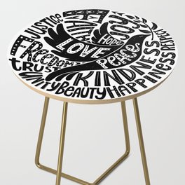 Love Hope Peace lettering  Side Table