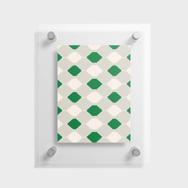 Abstract Southwest Plaid Pattern in Green and Light Grey Floating Acrylic Print