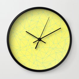 minimalist nordic scandinavian abstract neon yellow teal geometric triangles Wall Clock
