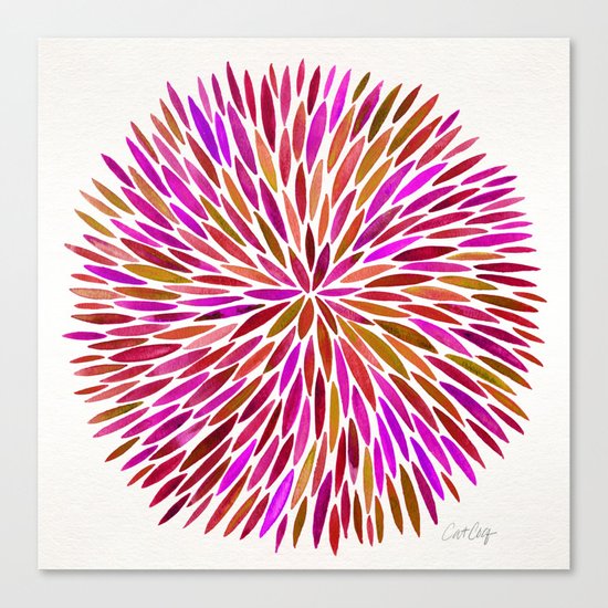 Pink Watercolor Burst Canvas Print