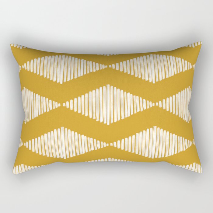 Acoustic Wave Mustard Rectangular Pillow