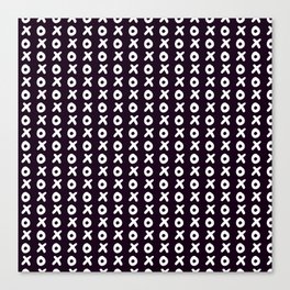 Black pattern with X and O - XOXO Canvas Print