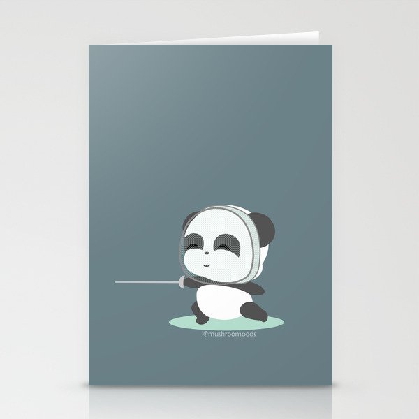 Fencing Panda Stationery Cards