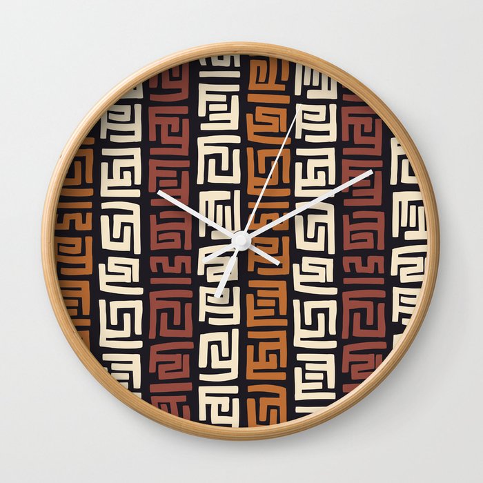 African Kuba Cloth Wall Clock
