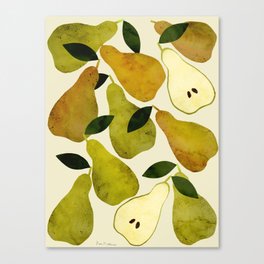 mediterranean pears watercolor Canvas Print