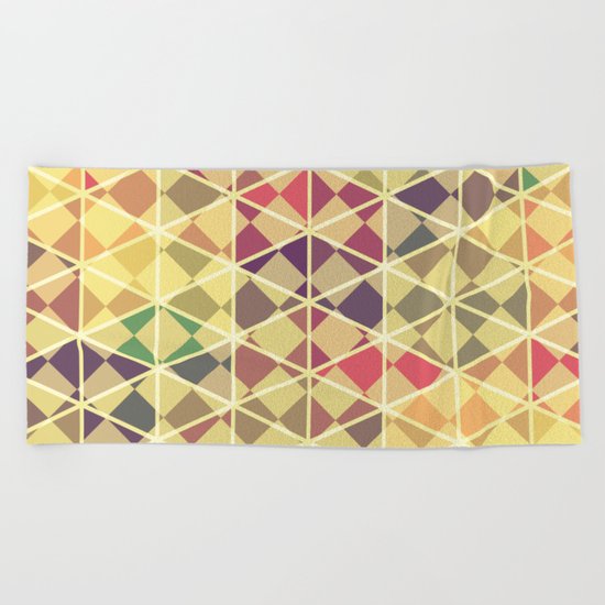 Rainbow pattern colorful wall art Beach Towel