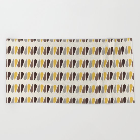 Pattern black brawn yellow Beach Towel