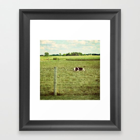 resting cow Framed Art Print