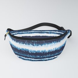 Watercolor Tiedye Ombre Indigo Shibori Stripes. Summer Ocean Blue or Navy Nautical Boy Theme Fanny Pack