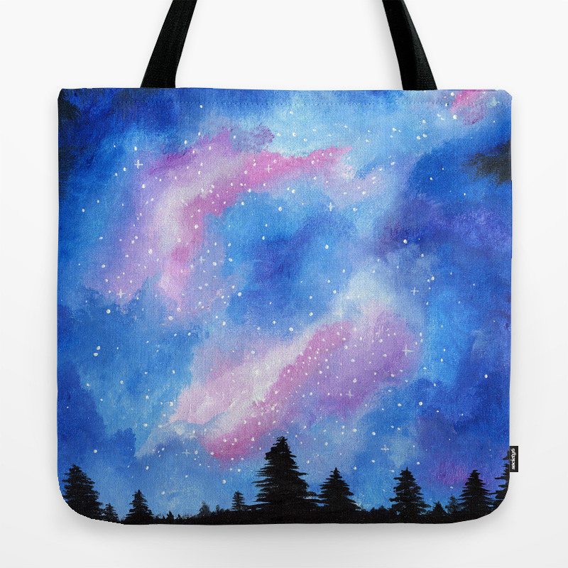 Night Sky Acrylic Galaxy Art Tote Bag By Jenaranyi Society6 Swingin' sunset is one of thousands of paintings we have on any given night at painting with a twist. night sky acrylic galaxy art tote bag by jenaranyi