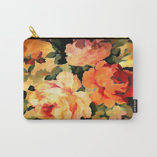 Vintage Painterly Floral Abstract Carry-All Pouch