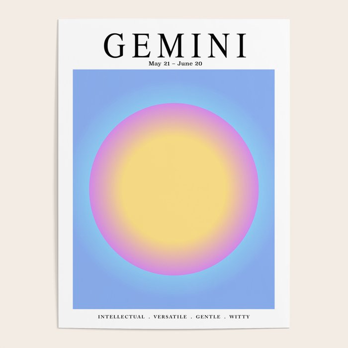 Gemini - Astrology Zodiac Aura Gradient Poster