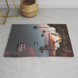 Rodeo Drive Rug | Trippy, Curated, La, Vibes, Palmtrees, Surreal, Digital, Beverlyhills, Sunset, Losangeles 