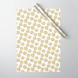 Cute golden paws in pastel colors Wrapping Paper