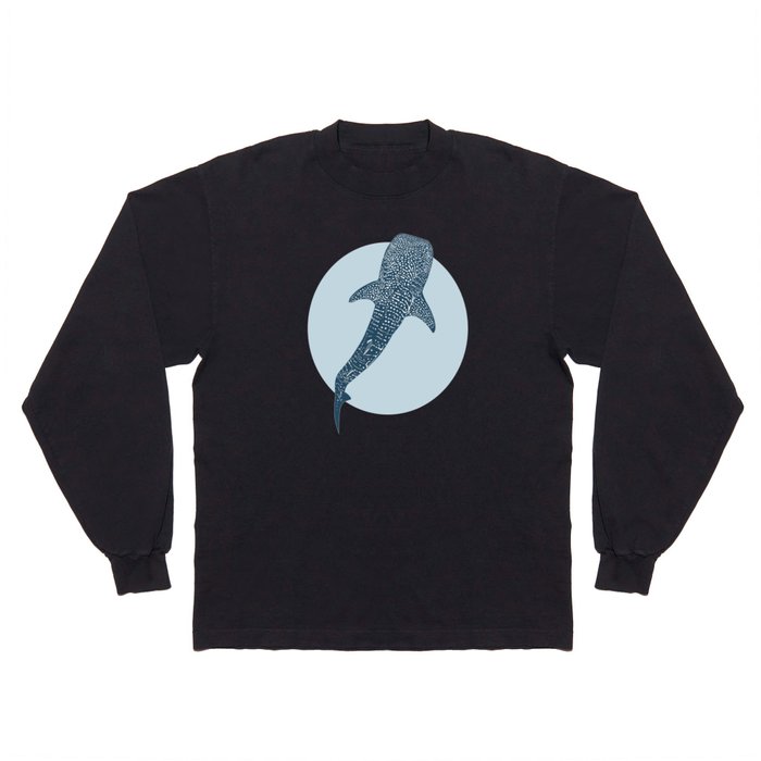Whale Shark - Blue Circle Long Sleeve T Shirt