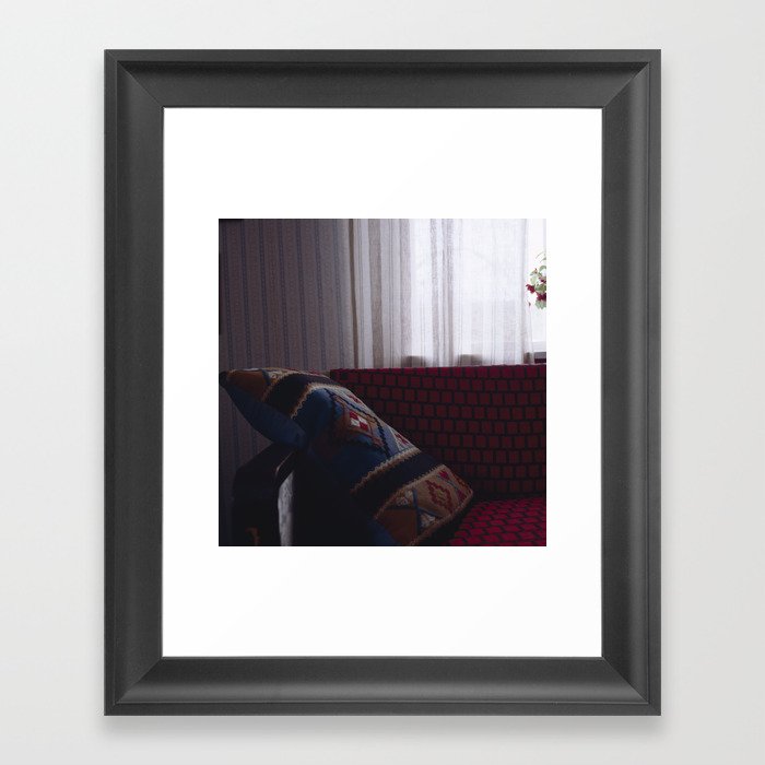 cushion on sofa - interior photography - fine art Framed Art Print