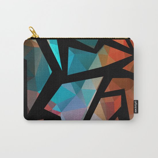 Abstract background of triangles polygon print. Bright dark design colors Carry-All Pouch
