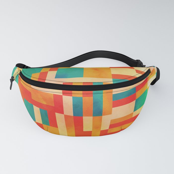 Retro Watercolor  Lines Abstract Collection Fanny Pack