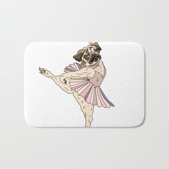 Dog Ballerina Tutu - Pug Bath Mat