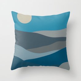 Blue Hills - teal gray, seafoam, turquoise, taupe, blue Throw Pillow