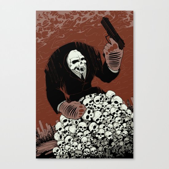 Monkey Skull Suit Canvas Print