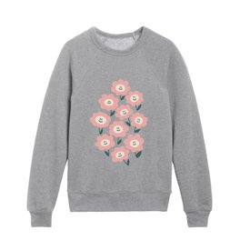 Happy Daisy Flower Copper Blush Kids Crewneck