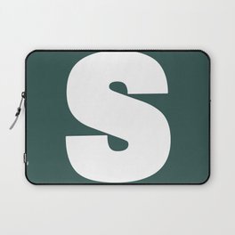 S (White & Dark Green Letter) Laptop Sleeve