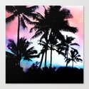 Sunset Summer Palm Trees Leinwanddruck